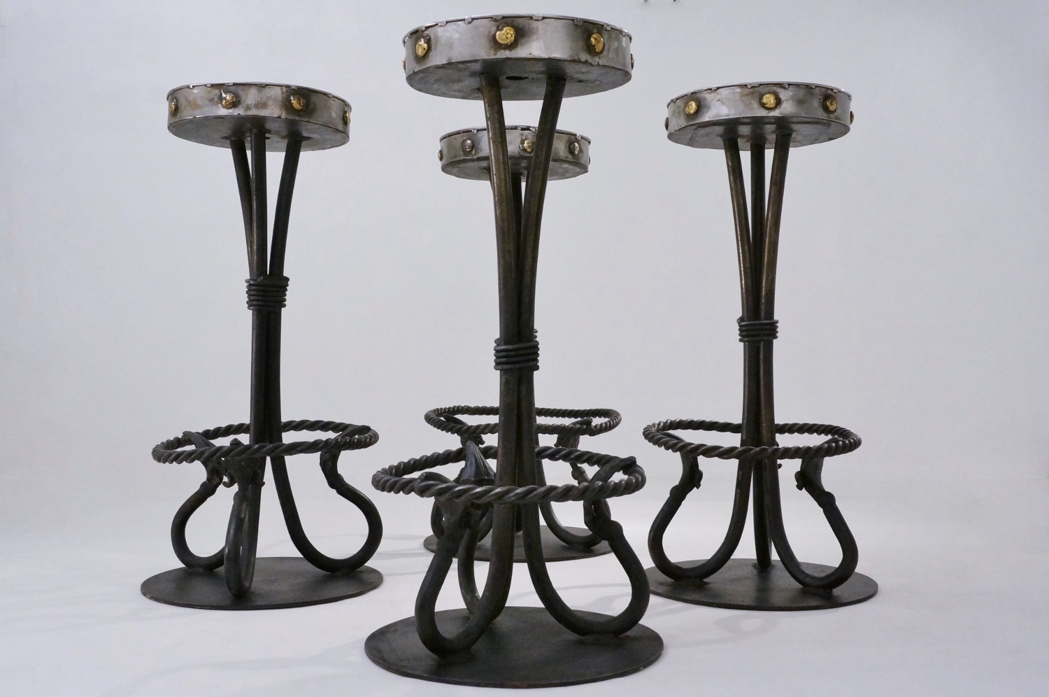 Antique wrought iron on sale bar stools